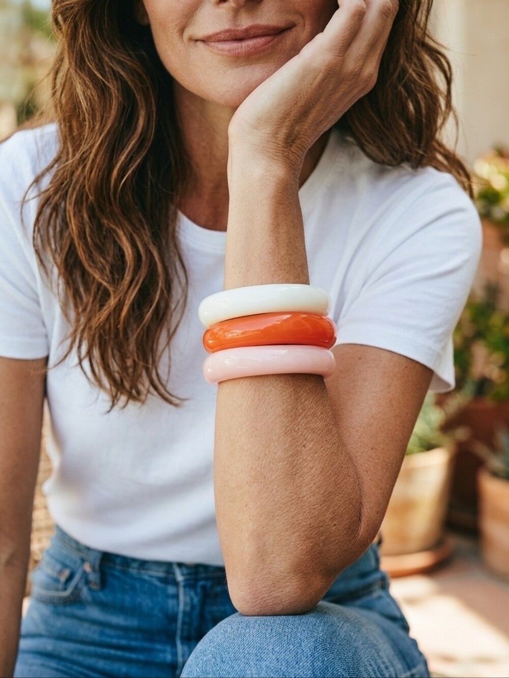 PiperK Color Pop Bangle Set — Pink, Green, Coral, Or Blue, Pick One, NWT - Picture 10 of 13